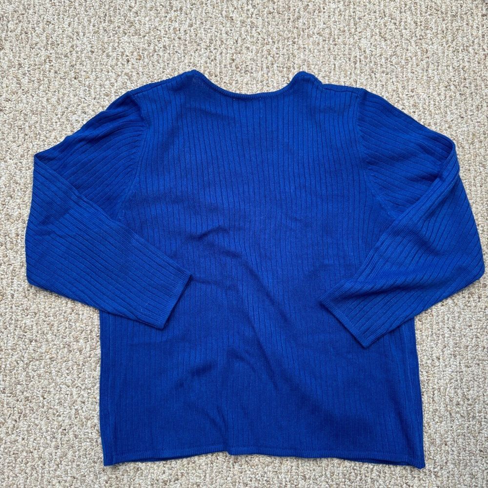 Bright Quacker Factory Womens Size M Blue Sparkle Diamond Full Zip Jacket Long S - Picture 8 of 9